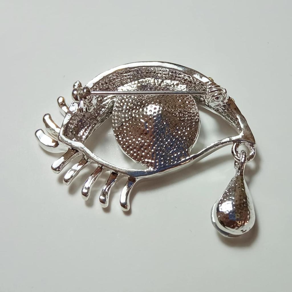 Angel's Tear Drop Brooch Diamond-Inlaid Big Eyes Long Eyelashes Brooch Fashionable Pin Accessory