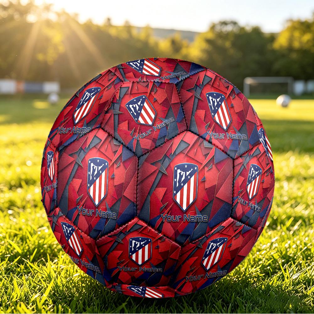 Personalized Size 5 Football Atletico Madrid Pattern Outdoor Game Sports Ball Gift