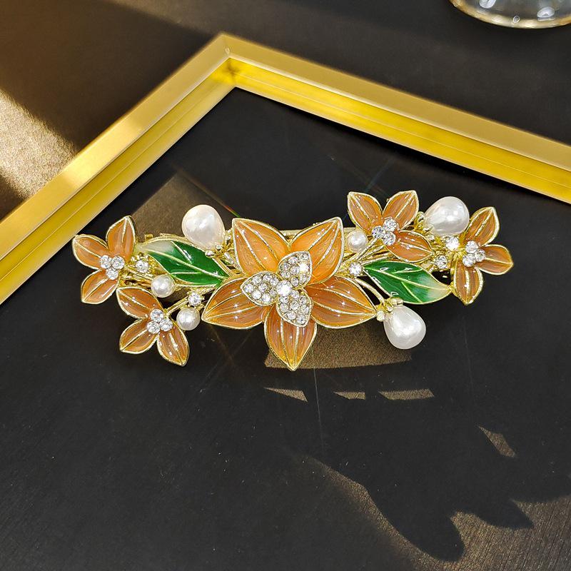 Elegant Retro Butterfly Flower Hairpin with Bow - Hanfu Cheongsam Style