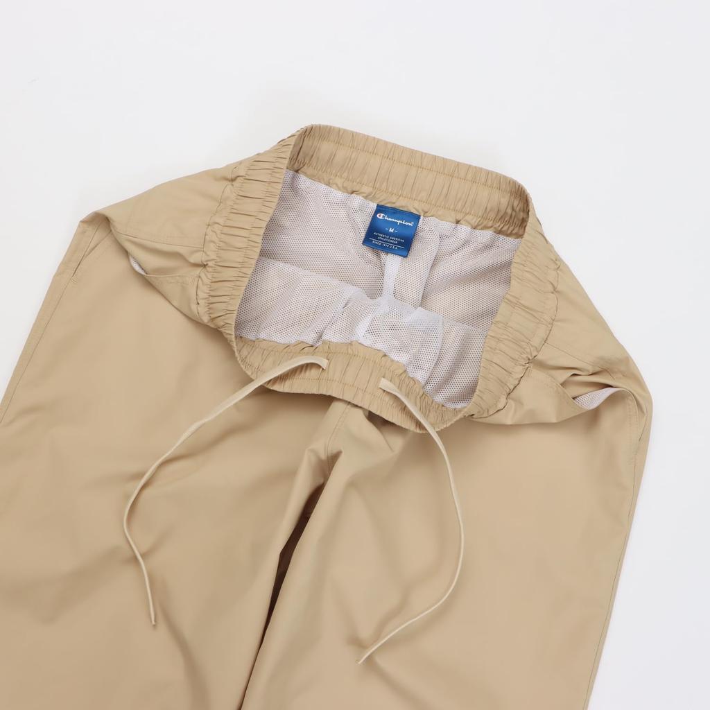 Champion Basic Sport Long Rubber Script Sand Beige Women's CW-BSD01 Pants, Water-Repellent, Windproof, Print, Logo,