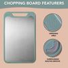 2-in-1 Cutting Board, Double-Sided Stainless Steel and PP Cutting Board for Kitchen, Professional-Grade Chopping Board with Skid