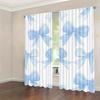 2 Pieces Blue Butterfly Pattern Curtains   Polyester Fabric   Machine Washable   Suitable for Bedroom Living Room Decoration