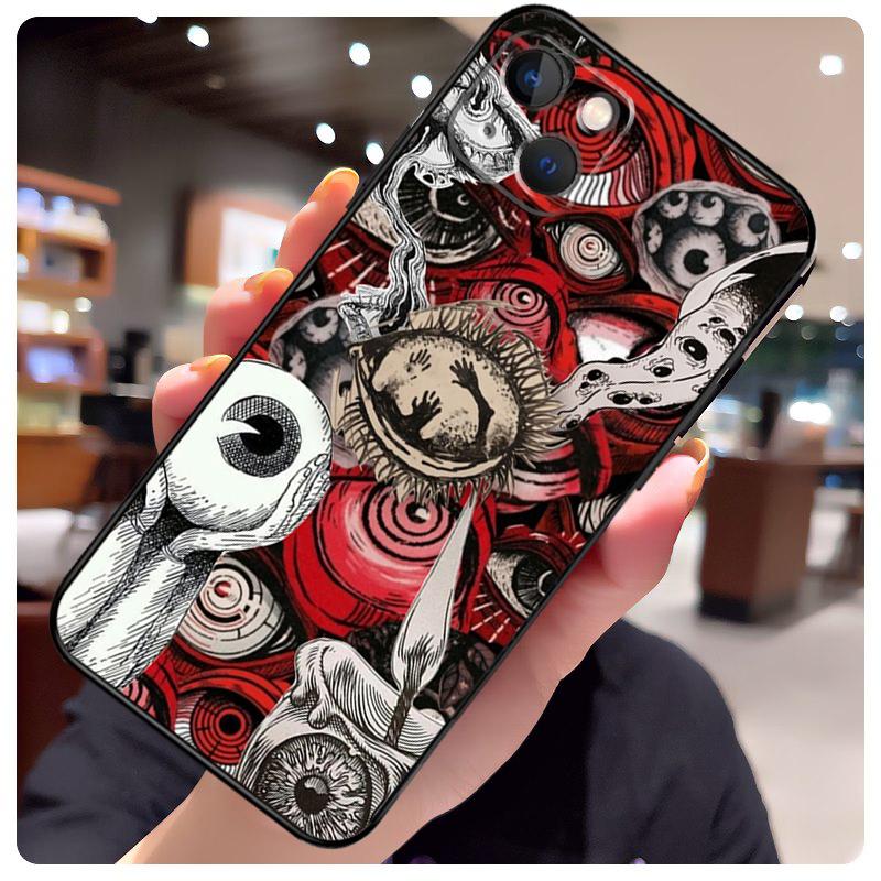 Scary Face Eyes Case For iPhone 16 Pro Max 14 13 12 11 15 17 Pro Max Mini 15 16 Plus 16e 17 Air Phone Cover