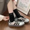 Korean Style Solid Color Mid-Calf Socks: Trendy Women's Versatile Boneless Scrunchy Socks with Cloth Label