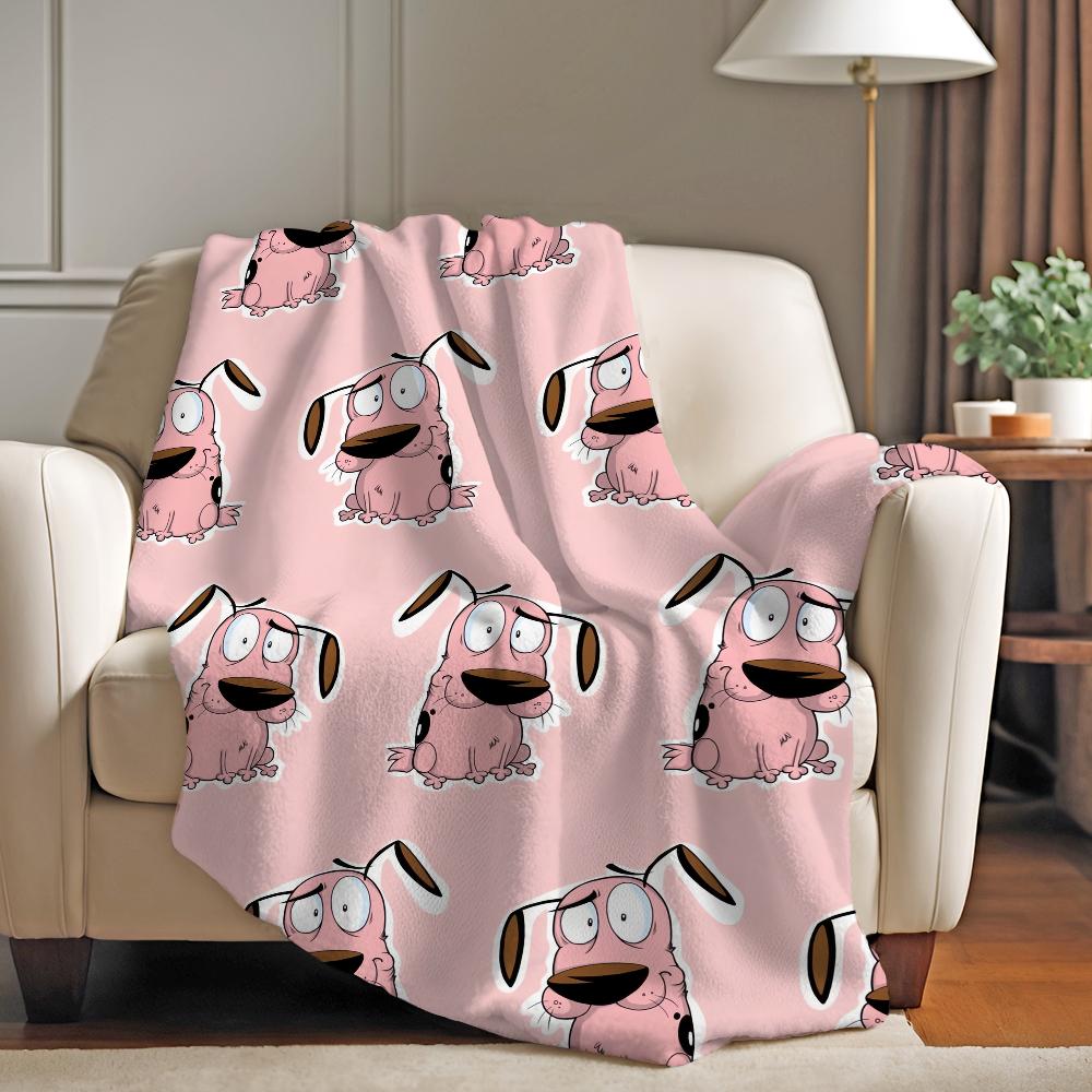 Coperta Cartoon C-Courage the C-Cowardly D-Dog Morbida e Delicata sulla Pelle per Divano Letto Pisolino Copriletto Piumone per Tutte le Stagioni
