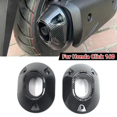 Motorcycle Muffler Tip Cover Glossy Carbon Exhaust Tip Garnish Accessories for Honda Click 160 ABS Protector Escape Moto