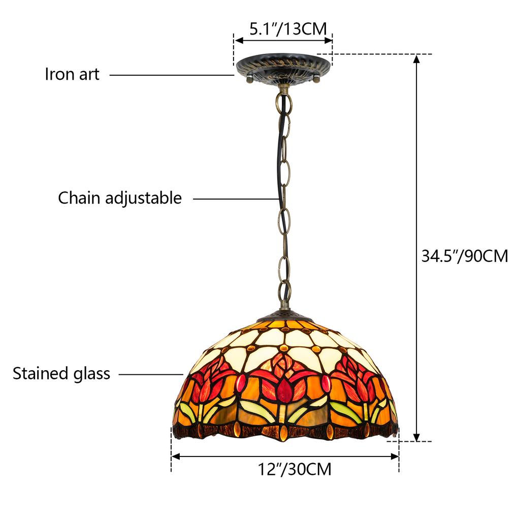 Nordic Rural Style Roses Tulip Chandelier Kitchen Dining Room Hallway Handmade Glass Chandelier Indoor Home Decor Lamp