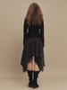 Cecese Bohemian Lace Cut Skirt Charcoal