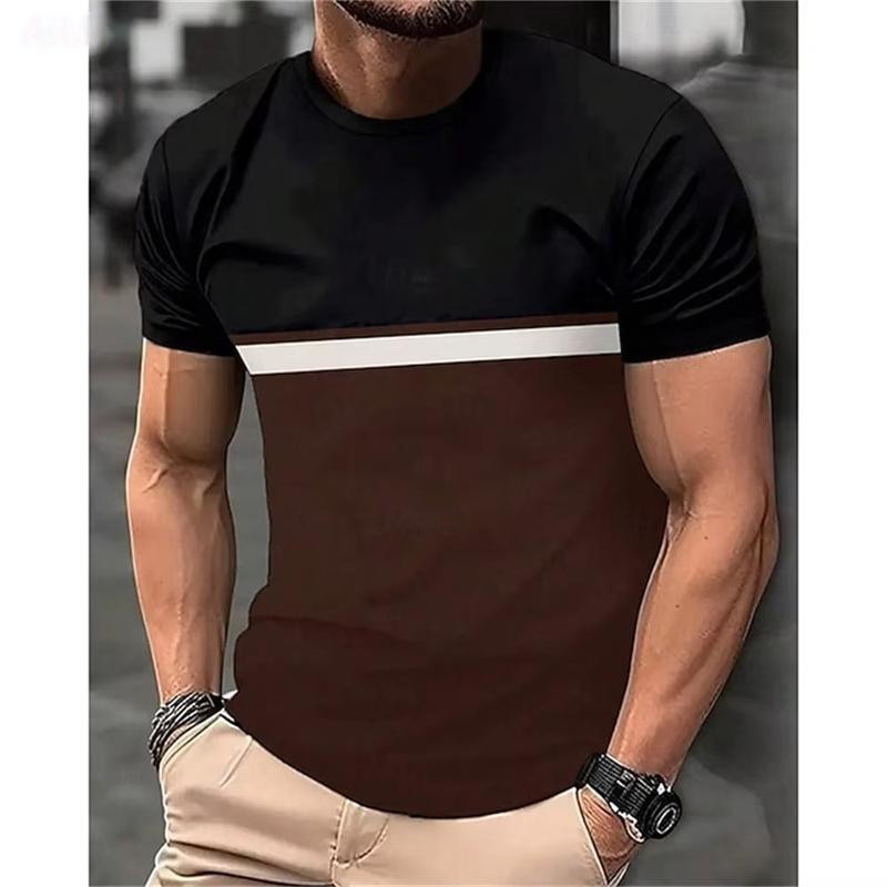 Simple and fashionable street wear 3D printed round neck T-shirt, casual and breathable T-shirt