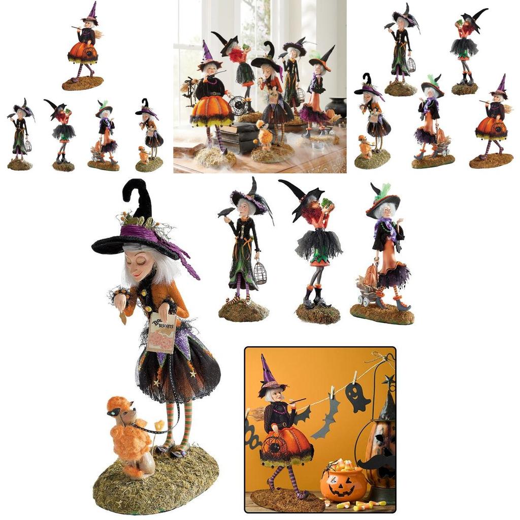 Urocza Lalka Czarownicy na Halloween Dekoracja Idealna na Biurko i Świętowania