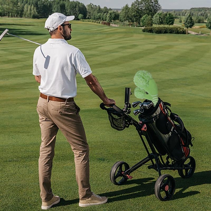 3Pcs Knitted Golfing Club Head Covers Knitted Golfing Driver Headcover Golfing Wood Head Covers Golfing Club Accessories