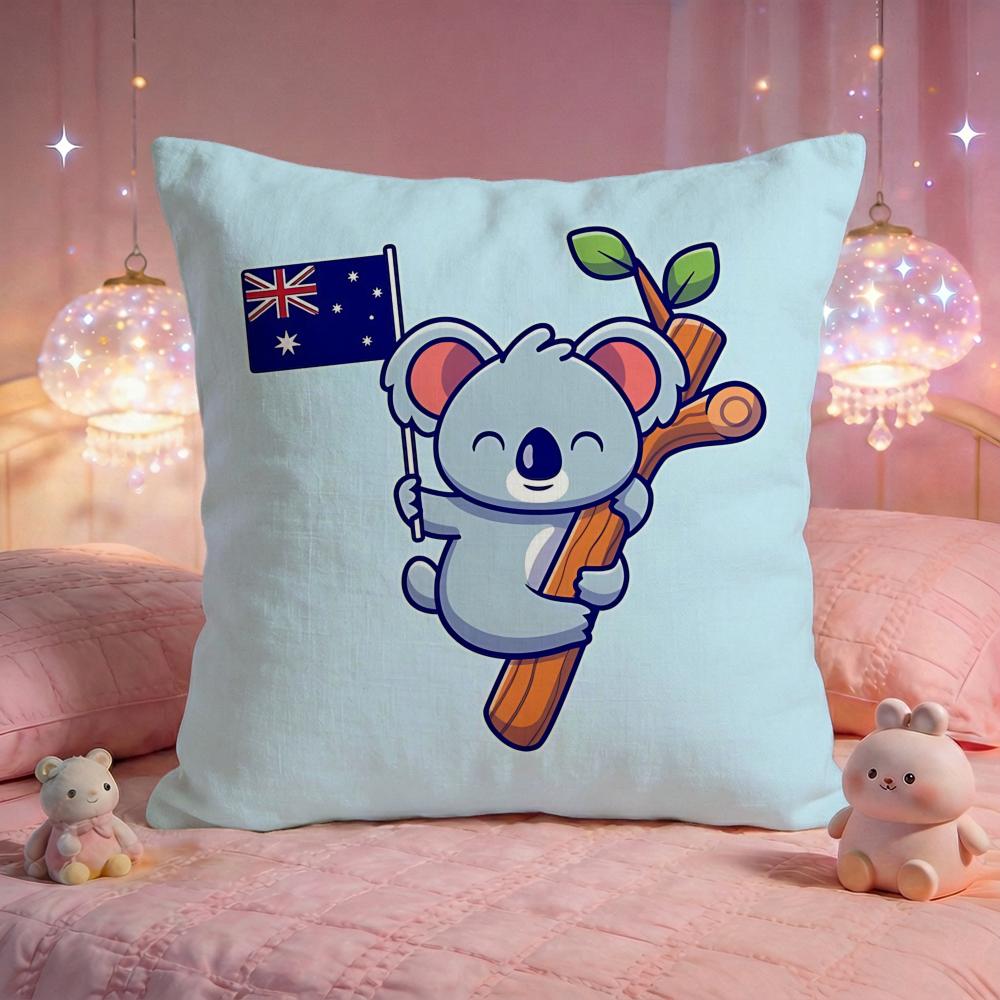 Cute Koala Vibes Cushion Cover Premium Comfort Reversible Pillow Cove Two In One Design for Any Room  Car Interior