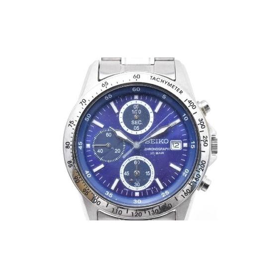 Used SEIKO CHRONOGRAPH 7T92-0DW0 Blue Chronograph Round Stainless Steel