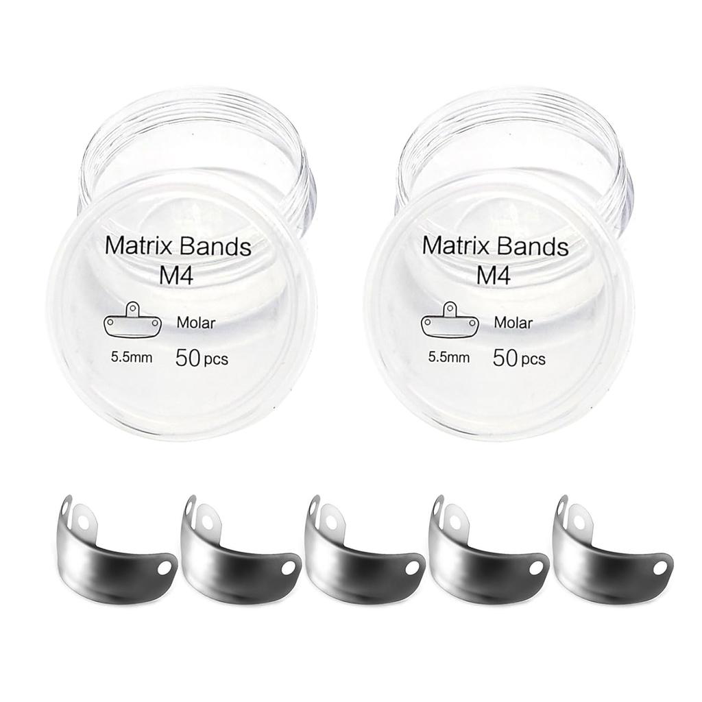 50PCS Dental Sectional Contoured Matrices Matrix Bands, M4 Dental Matrix Bands, Dental Matrix Bands for Dental Restorations (5.5mm, 2)