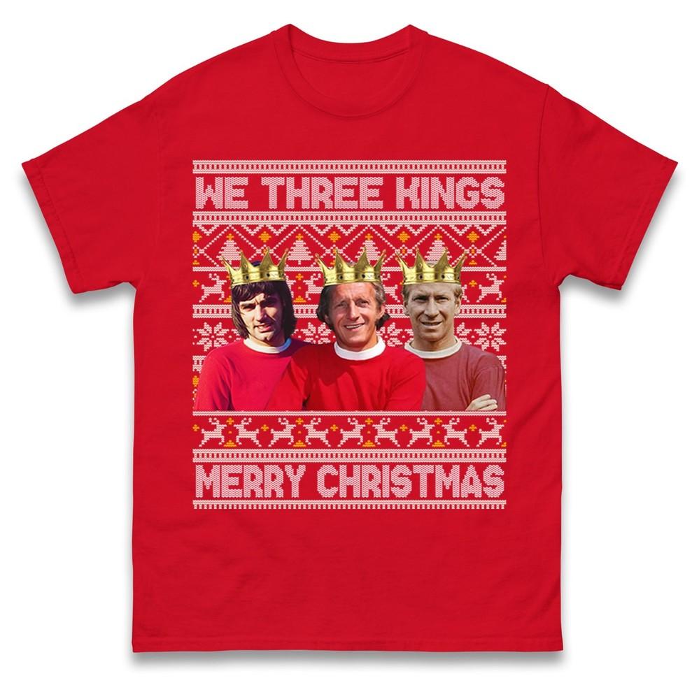 We Three Kings Merry Christmas Football Tshirt Funny Festive Xmas Gift Tee S