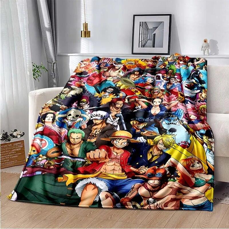 Couverture polaire avec personnage de dessin animé japonais célèbre, pour lits, randonnée, pique-nique, couette épaisse, couvre-lit à la mode