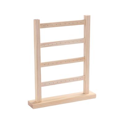 Wood Organizer 4-Layer Photograph Props Rack Jewelry Display Earrings Pendant Necklace Holder Stand Showroom Storage