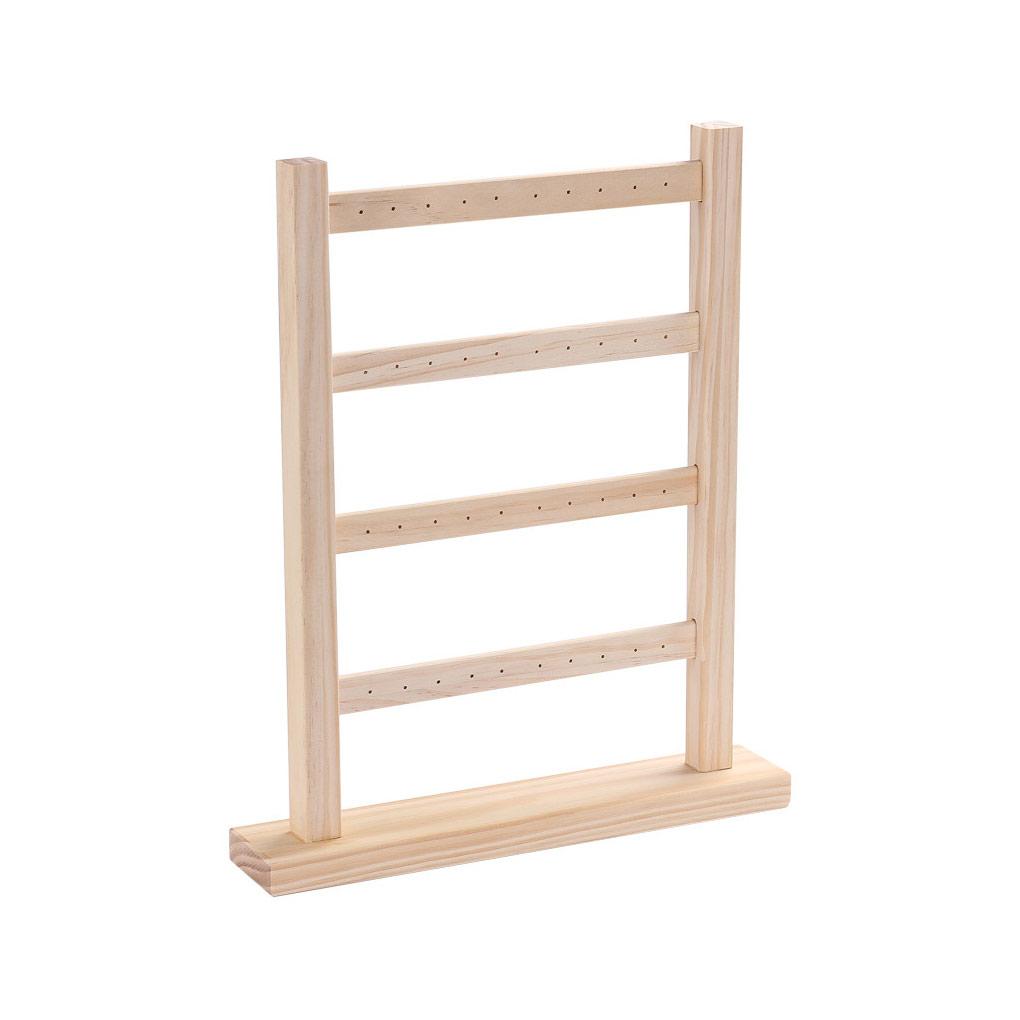 

Wood Organizer 4-Layer Photograph Props Rack Jewelry Display Earrings Pendant Necklace Holder Stand Showroom Storage