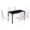 VidaXL Seven-piece Dining Table Set Black and White