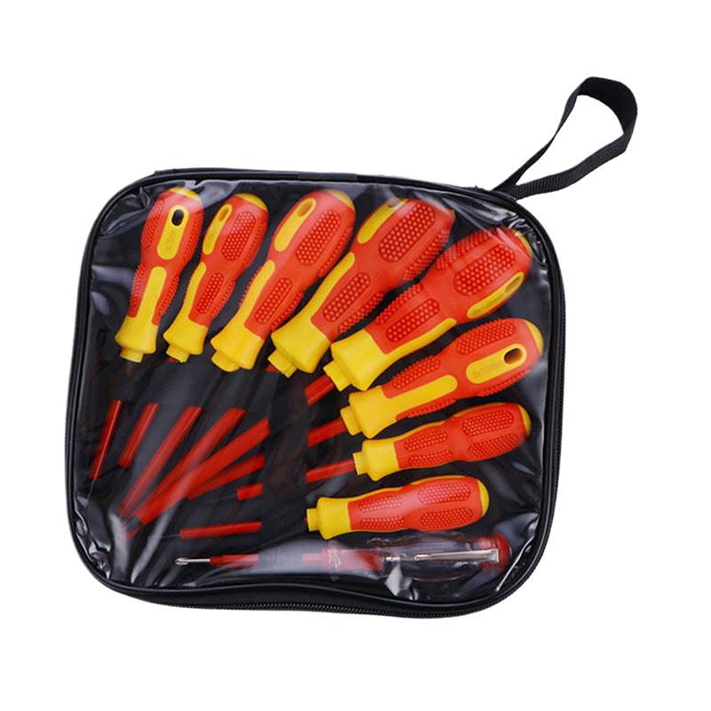 9Pcs Magnetic Screwdriver Kit Insulated Phillips Slotted Bits Electrician Hand Tools Multifunctional Magnetic Screwdriver