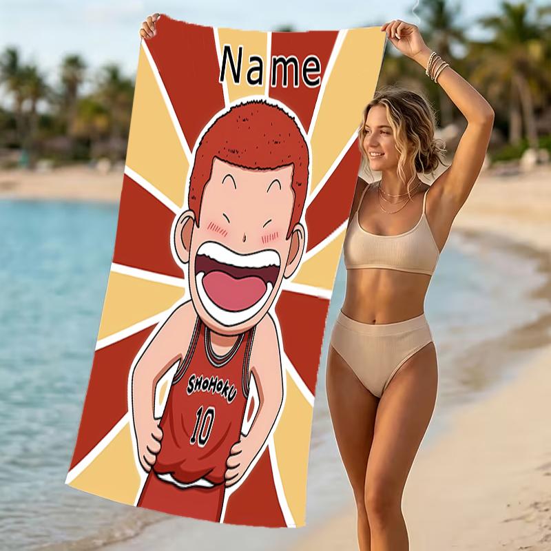 Customizable Personalized Beach Towels Sakuragi Hanamichi Themed designs.Suitable for the Beach, Yoga, Sports;ideal As Beach Accessories