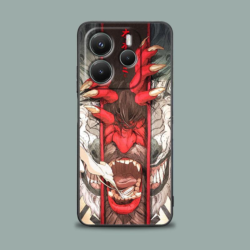 Samurai Ghost Hannya Ukiyo-E Mask Phone Case for Xiaomi Redmi 14C 12C 10C 13C 4G Redmi Note 14 13 12 11 10 Pro Plus 12S 9S Cover
