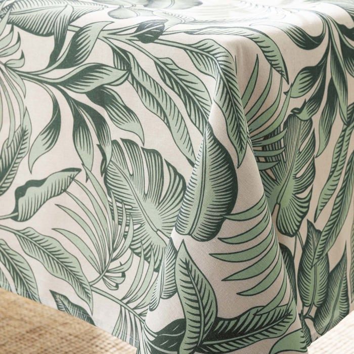 Nappe - EDEN - Stylis - effet lin - 140 x 240 cm - feuillage végétal