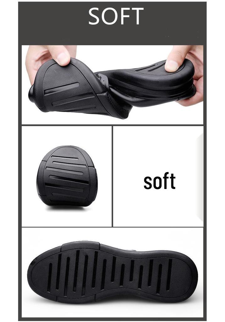 Autumn New Men’s Breathable Leather Loafers - Soft Sole Cowhide Casual Shoes for Middle-Aged Men