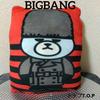[USED] Big Bang Bear Design Red and Black Striped Cushion Top T.O.P