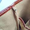 POLO RALPH LAUREN Checkered Tote Bag PVC Leather Beige Brown Used Japan