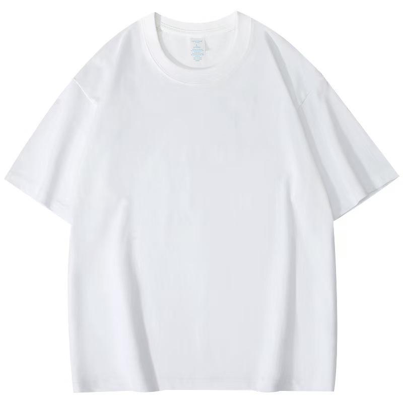 260g Unisex Pure Cotton Loose Fit Double Yarn Drop Shoulder Half Sleeve T-Shirt