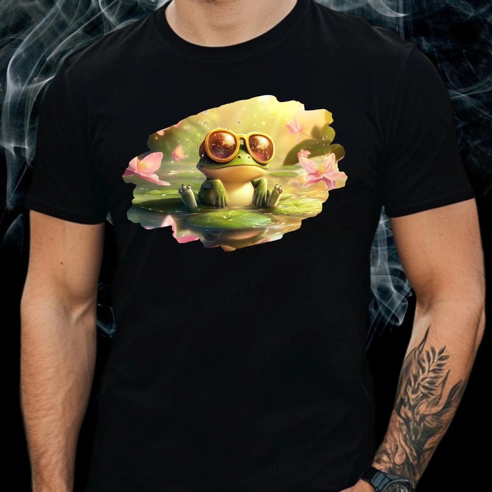 T-Shirt Herren Cartoon Frosch Motiv Baumwolle Größe S bis 5XL L