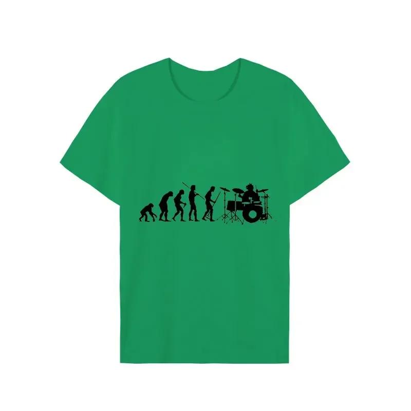 Men T-shirt Drummer Evolution Print Graphic Summer Tshirt Casual Tees Shirts Male Tops Streetwear Loose Short Sleeve Clothing