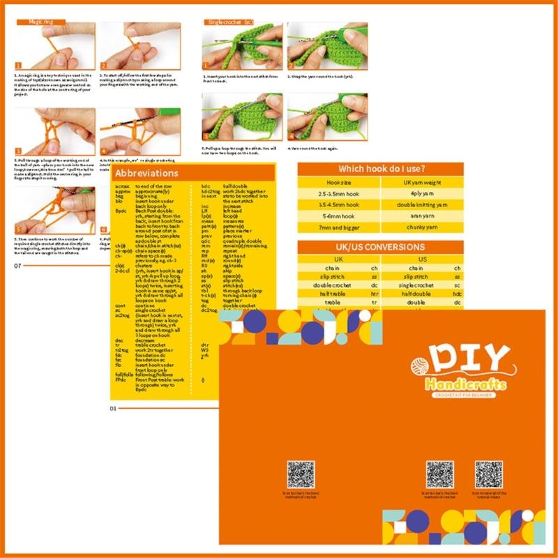 Halloween Crochet Set Knitting Supplies Beginner Crochet Set for Kid Adult, with Step-by-Step Video Tutorial Instruction