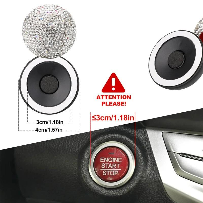 Diamond-Studded Push-to-Start Joystick Cover with Golf Club Design – Creative Car Gear Knob Decoration