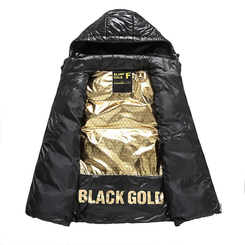 Black and Gold Down Cotton Couple Vest New Men's and Women's Casual Loose Temperament Cold Suit Vest Jacket
