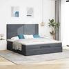 Maison Exclusive - Ottoman Bed Frame with Dark Grey Mattress 180x200cm Velvet