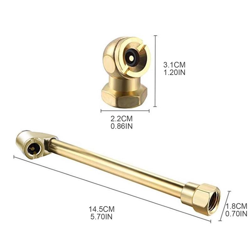 Solid Brass Tire Air Fill Kit for Tire Inflator Gauge and Air Compressor
