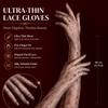 Sexy Oil Shiny Five-Finger Glove Floral Stocking Glove New Jacquard Glove  for Women