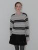 ETMON Brush Stripe Knit Pullover, Light Gray