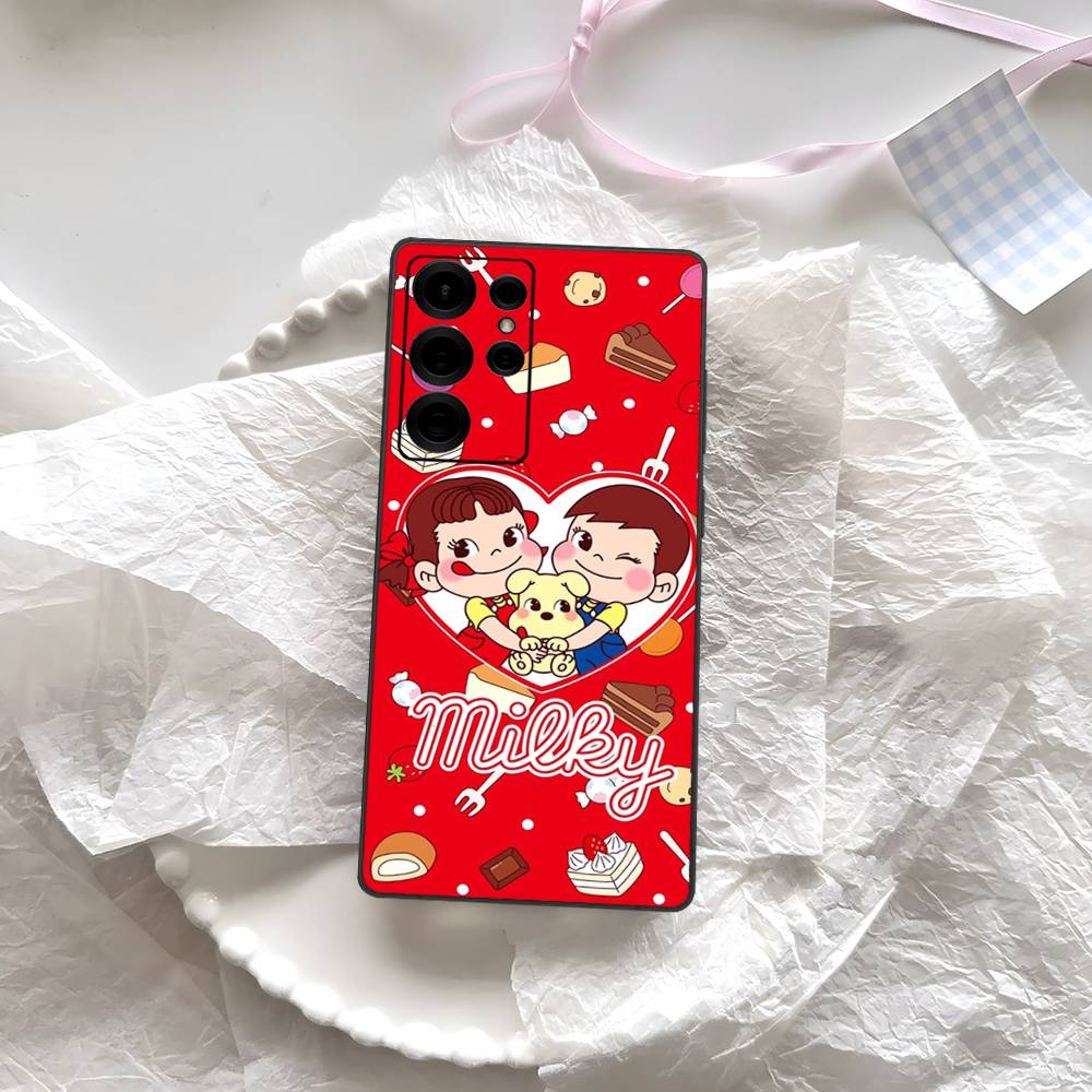 

Fujiya Milky Peko Chan Phone Case For Samsung S 24 Fe 25 Ultra Plus 20 Lite 21 30 22 23 24 22 Ultra 5G Fundas Samsung S21