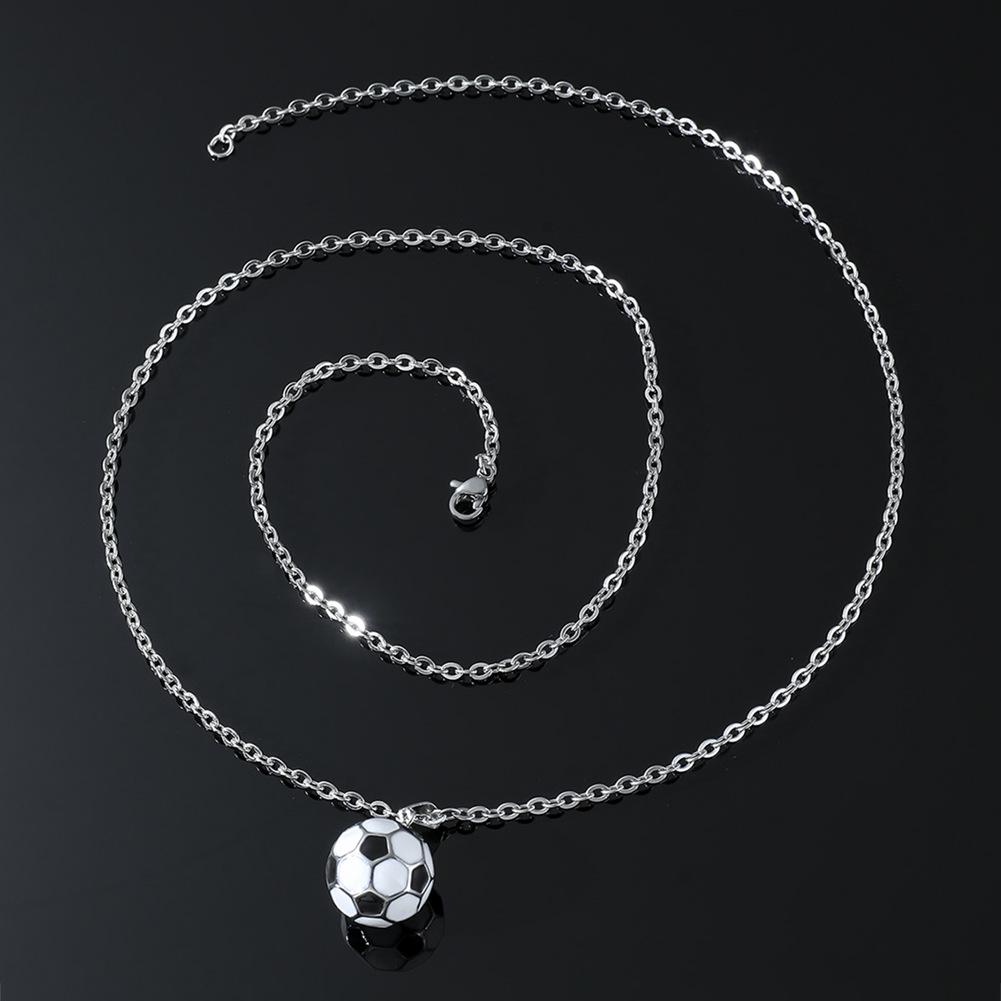 Men's European-Style World Cup Football Titanium Steel Pendant Necklace
