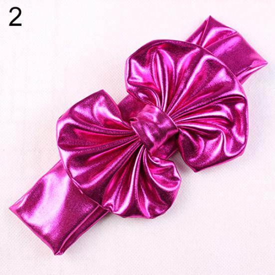 Diadema con lazo grande dorado para niñas pequeñas, turbante elástico con nudo para envolver la cabeza