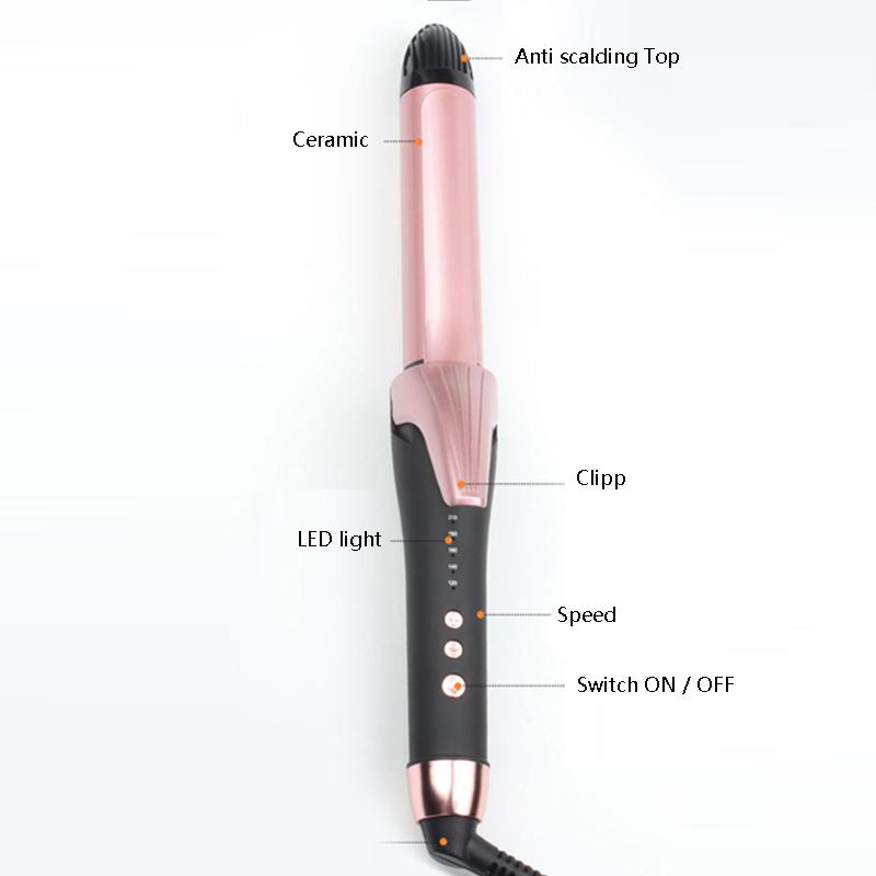 2024 Popular Portable Mini Hair Curler 2 In 1 Ceramic Flat Iron Rotating Hair Curler