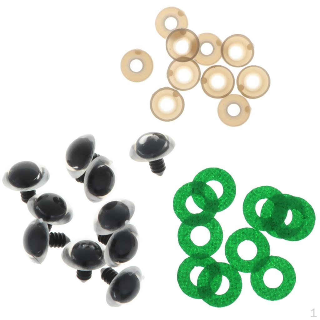 10x Glitter Safety Teddy , 24mm