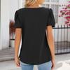 Women's Fashion Square Neck Splicing Solid Color Short Sleeve