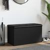 VidaXL Storage Bench, Storage Chest with Cushion, Organizer for Clothes Toys Hallway Living Room, Modern, Black 835048