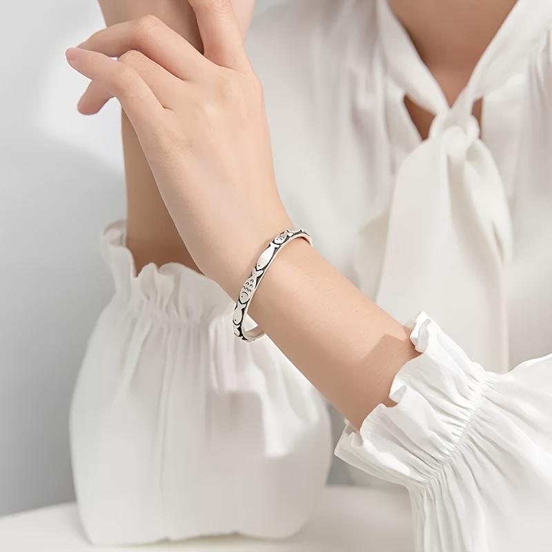 925er Sterling Silber Fisch-förmiges Armband, Vintage und eleganter Stil, ein passender Schmuck für den Valentinstag und alle Jahreszeiten