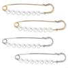 MXLA 4Pcs Pearls Beaded Safety Pin Decorative Waistband Adjusters Clip for Jeans