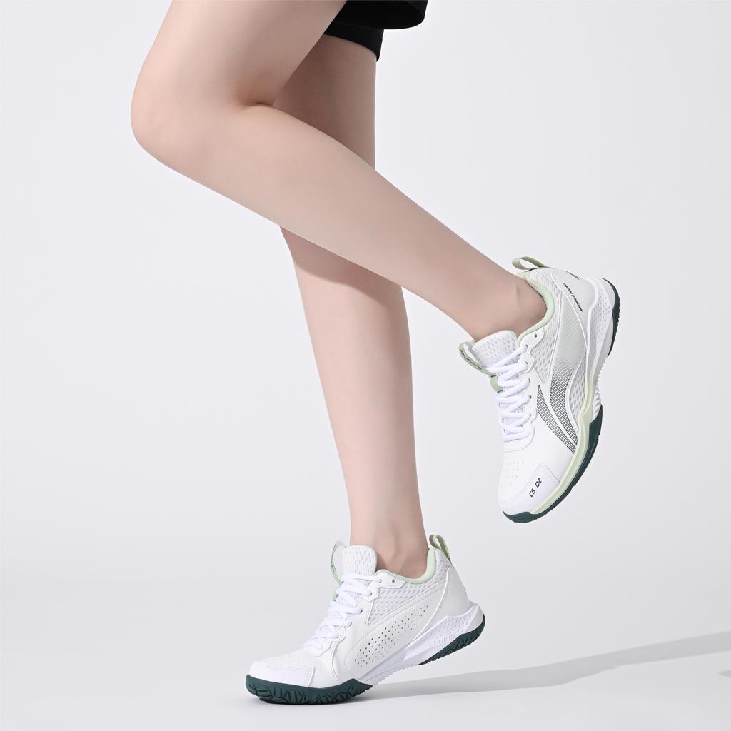 Li Ning Badminton Shoes Unisex Low top Standard White/Cloud Emerald Green AYTU011-3